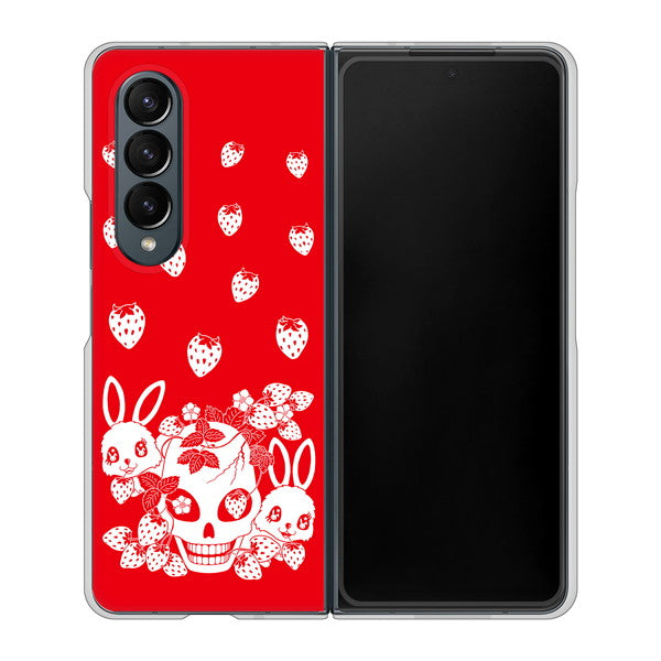 Galaxy Z Fold4 SC-55C docomo 高画質仕上げ 背面印刷 ハードケース【AG838 苺兎(赤)】