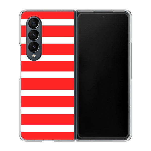 Galaxy Z Fold4 SC-55C docomo 高画質仕上げ 背面印刷 ハードケース【EK881 ボーダーレッド】