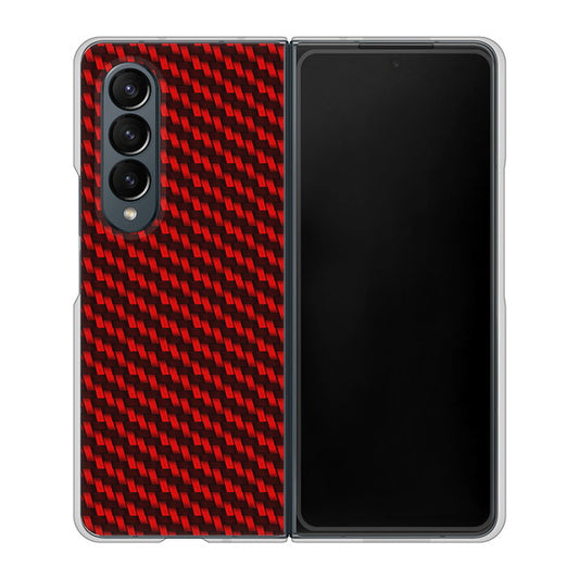 Galaxy Z Fold4 SC-55C docomo 高画質仕上げ 背面印刷 ハードケース【EK906 レッドカーボン】