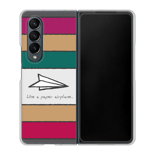 Galaxy Z Fold4 SC-55C docomo 高画質仕上げ 背面印刷 ハードケース【IA809 かみひこうき】
