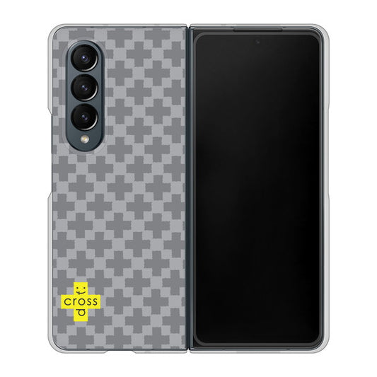 Galaxy Z Fold4 SC-55C docomo 高画質仕上げ 背面印刷 ハードケース【IB900 クロスドット_グレー】