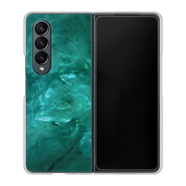 Galaxy Z Fold4 SC-55C docomo 高画質仕上げ 背面印刷 ハードケース【KM869 大理石GR】