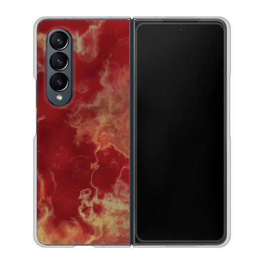 Galaxy Z Fold4 SC-55C docomo 高画質仕上げ 背面印刷 ハードケース【KM870 大理石RD】