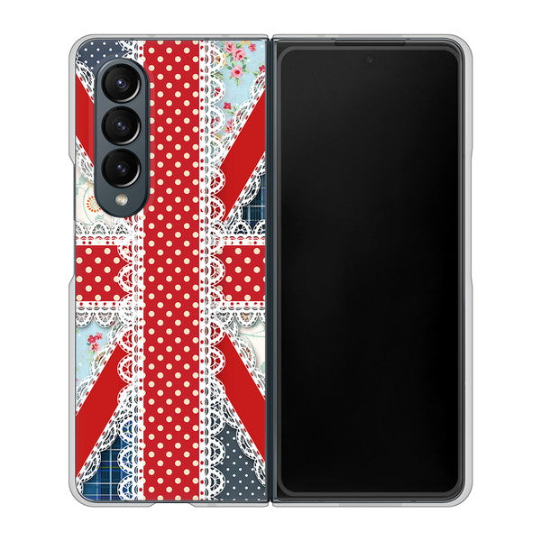 Galaxy Z Fold4 SC-55C docomo 高画質仕上げ 背面印刷 ハードケース【SC805 ユニオンジャック レース】