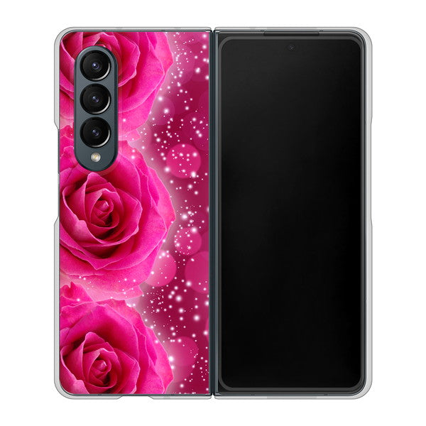 Galaxy Z Fold4 SC-55C docomo 高画質仕上げ 背面印刷 ハードケース【VA815 3連のバラ】