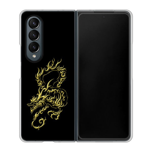 Galaxy Z Fold4 SC-55C docomo 高画質仕上げ 背面印刷 ハードケース【VA831 闇と龍】