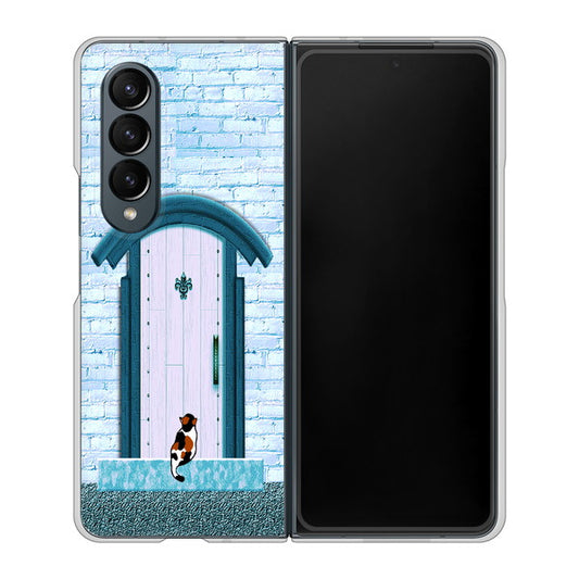 Galaxy Z Fold4 SC-55C docomo 高画質仕上げ 背面印刷 ハードケース【YA953 石ドア03 素材クリア】