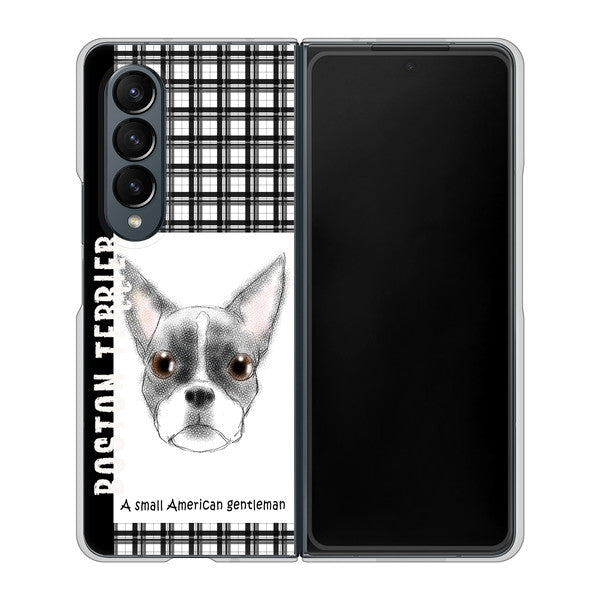 Galaxy Z Fold4 SC-55C docomo 高画質仕上げ 背面印刷 ハードケース【YD851 ボストンテリア02】