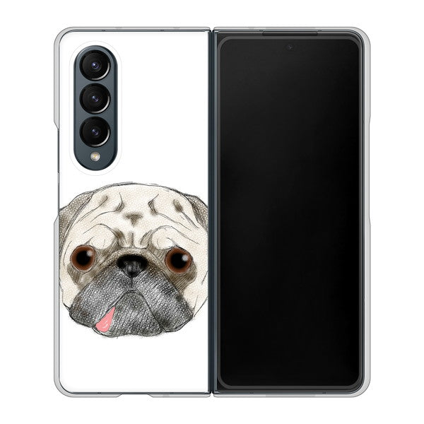 Galaxy Z Fold4 SC-55C docomo 高画質仕上げ 背面印刷 ハードケース【YD855 パグ01】