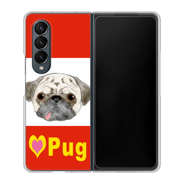 Galaxy Z Fold4 SC-55C docomo 高画質仕上げ 背面印刷 ハードケース【YD856 パグ02】