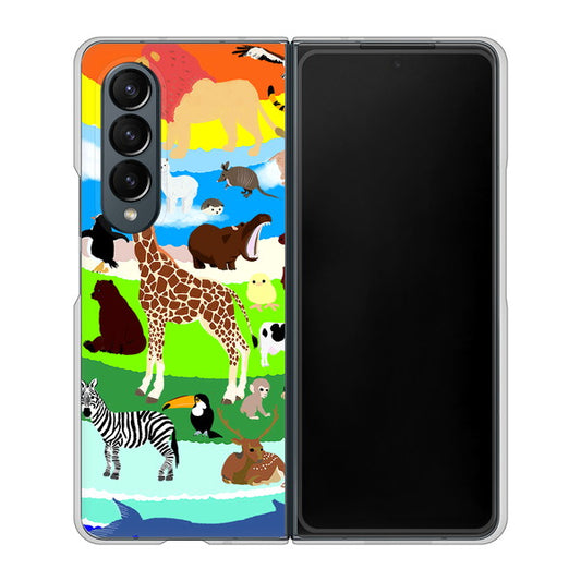 Galaxy Z Fold4 SC-55C docomo 高画質仕上げ 背面印刷 ハードケース【YJ201 アニマルプラネット】