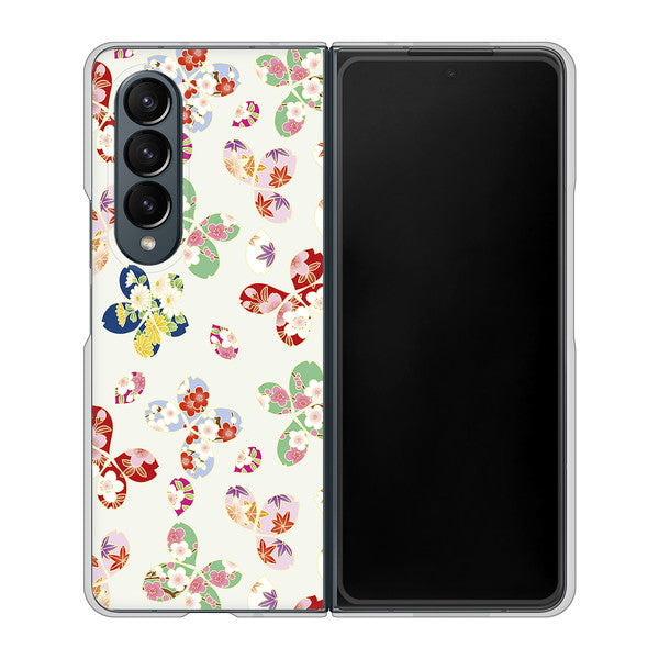 Galaxy Z Fold4 SC-55C docomo 高画質仕上げ 背面印刷 ハードケース【YJ326 和柄 模様】