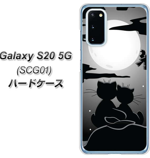 au ギャラクシー S20 5G SCG01 高画質仕上げ 背面印刷 ハードケース【342 月夜の二人】