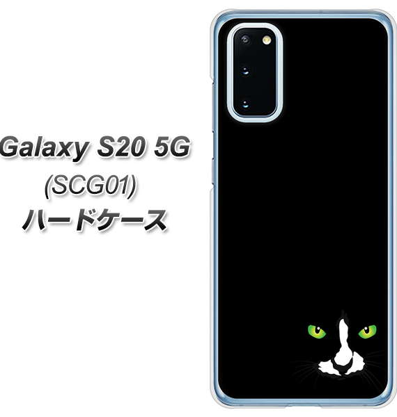 au ギャラクシー S20 5G SCG01 高画質仕上げ 背面印刷 ハードケース【398 黒ネコ】
