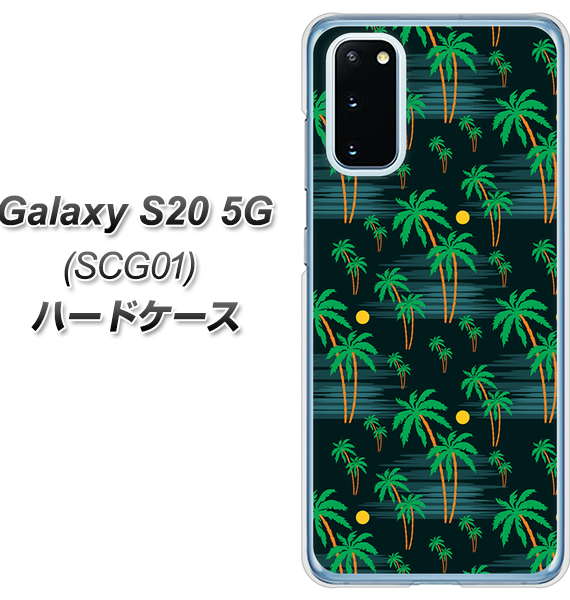 au ギャラクシー S20 5G SCG01 高画質仕上げ 背面印刷 ハードケース【1315 月夜とヤシ】