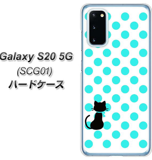 au ギャラクシー S20 5G SCG01 高画質仕上げ 背面印刷 ハードケース【EK809 ネコとシンプル ライトブルー】