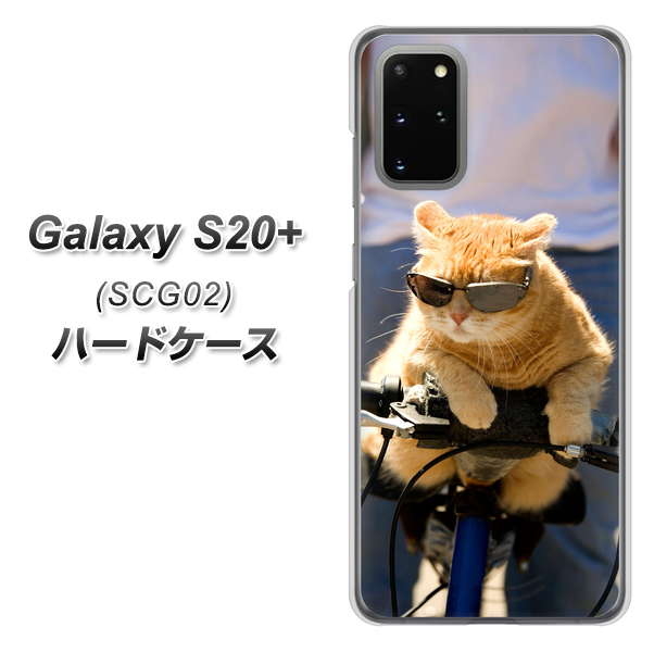 au ギャラクシーS20+ SCG02 高画質仕上げ 背面印刷 ハードケース【595 にゃんとサイクル】