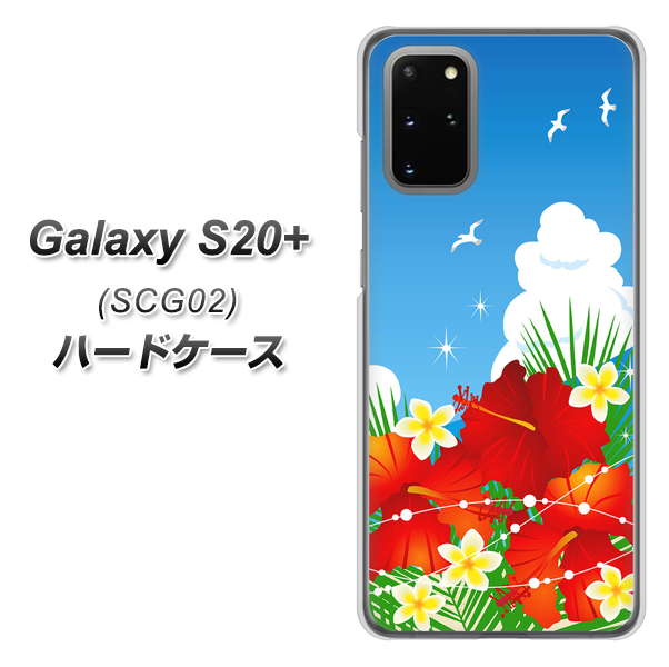 au ギャラクシーS20+ SCG02 高画質仕上げ 背面印刷 ハードケース【VA821 ハイビスカスと青空】
