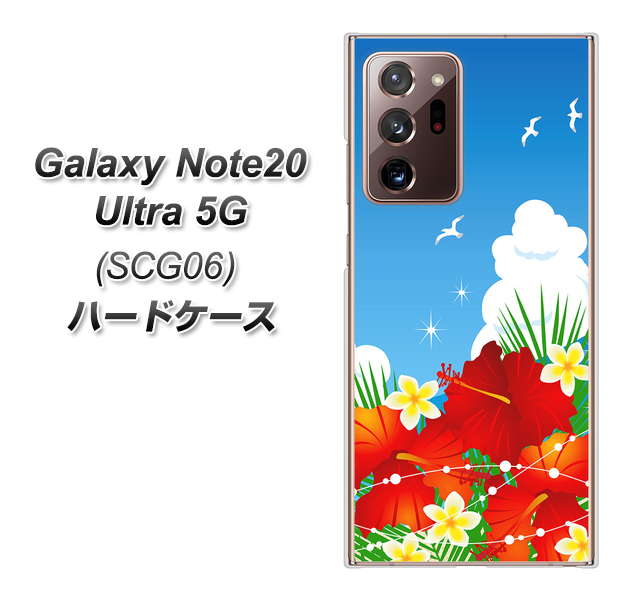 au ギャラクシー ノート20 ウルトラ 5G SCG06 高画質仕上げ 背面印刷 ハードケース【VA821 ハイビスカスと青空】