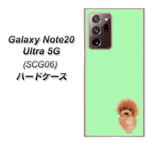 au ギャラクシー ノート20 ウルトラ 5G SCG06 高画質仕上げ 背面印刷 ハードケース【YJ052 トイプードルレッド( グリーン)】
