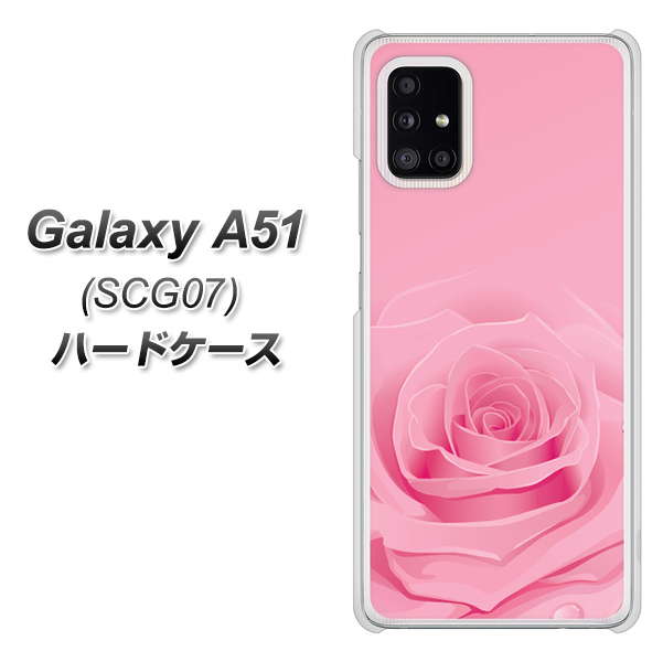 au ギャラクシーA51 SCG07 高画質仕上げ 背面印刷 ハードケース【401 ピンクのバラ】