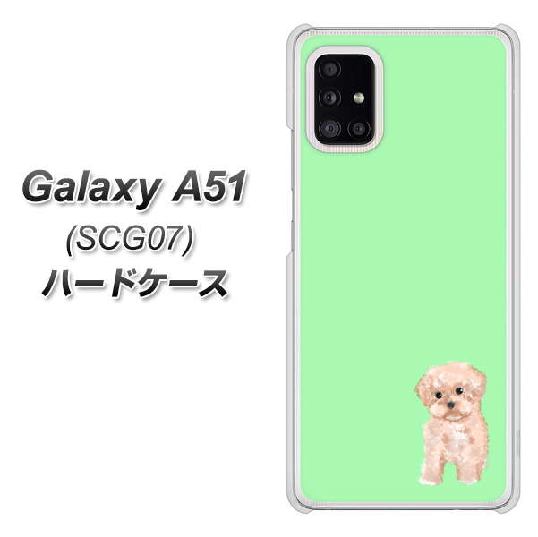 au ギャラクシーA51 SCG07 高画質仕上げ 背面印刷 ハードケース【YJ063 トイプードルアプリコット(グリーン)】