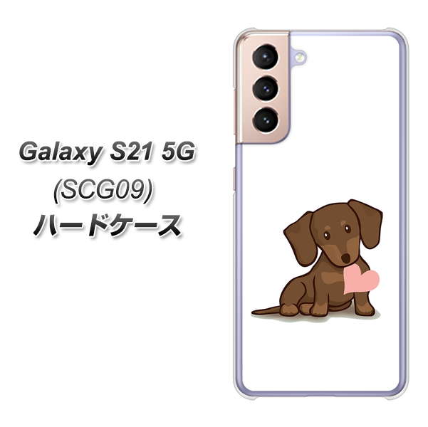 au ギャラクシーS21 5G SCG09 高画質仕上げ 背面印刷 ハードケース【394 I love ダックス】