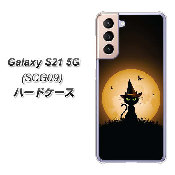 au ギャラクシーS21 5G SCG09 高画質仕上げ 背面印刷 ハードケース【440 猫の魔法使い】
