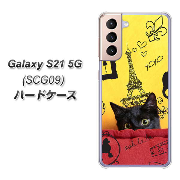 au ギャラクシーS21 5G SCG09 高画質仕上げ 背面印刷 ハードケース【686 パリの子猫】