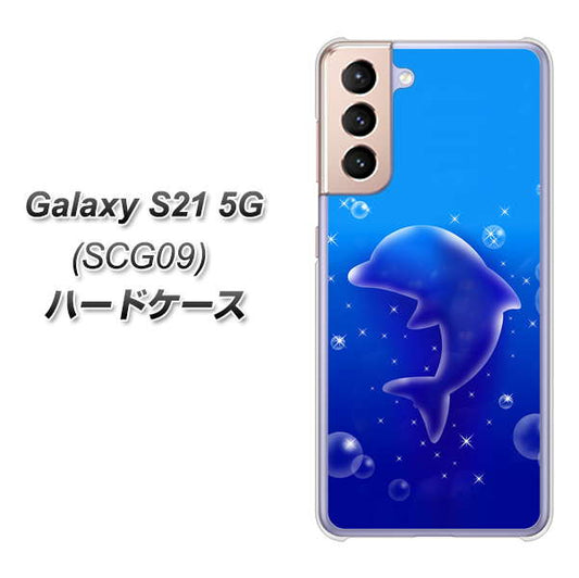 au ギャラクシーS21 5G SCG09 高画質仕上げ 背面印刷 ハードケース【1046 イルカのお昼寝】