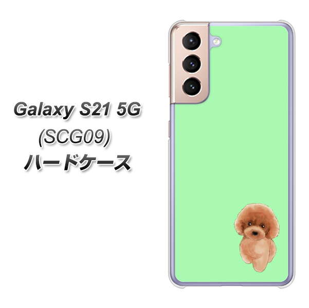 au ギャラクシーS21 5G SCG09 高画質仕上げ 背面印刷 ハードケース【YJ052 トイプードルレッド( グリーン)】