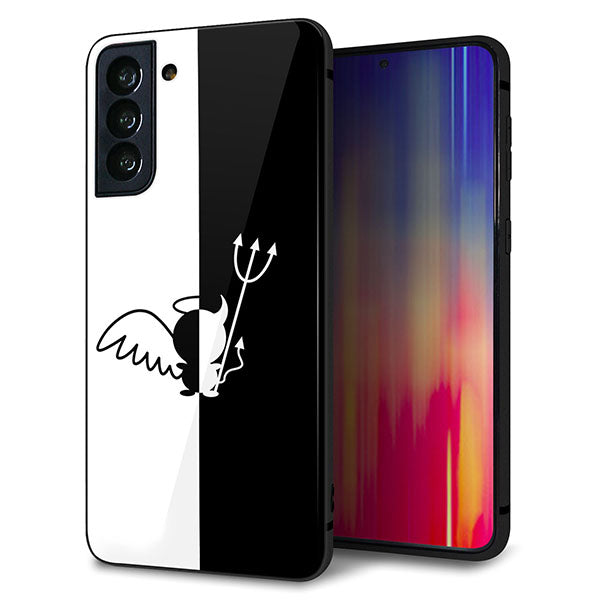 au ギャラクシーS21+ 5G SCG10 強化ガラス&TPUスマホケース ガラプリ【027 ハーフデビット】