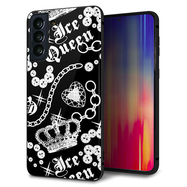 au ギャラクシーS21+ 5G SCG10 強化ガラス&TPUスマホケース ガラプリ【187 ゴージャス クラウン】