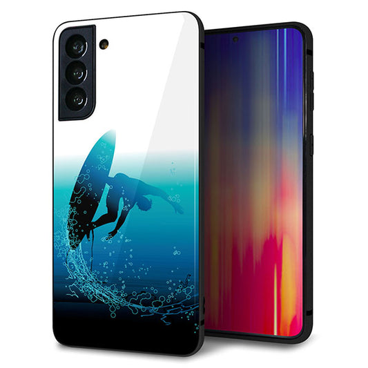 au ギャラクシーS21+ 5G SCG10 強化ガラス&TPUスマホケース ガラプリ【416 カットバック】