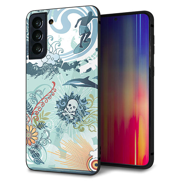 au ギャラクシーS21+ 5G SCG10 強化ガラス&TPUスマホケース ガラプリ【431 ハワイ】