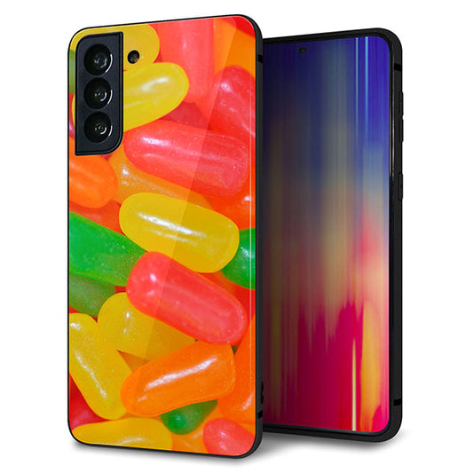 au ギャラクシーS21+ 5G SCG10 強化ガラス&TPUスマホケース ガラプリ【449 ジェリービーンズ】