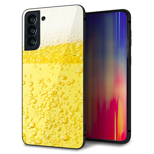 au ギャラクシーS21+ 5G SCG10 強化ガラス&TPUスマホケース ガラプリ【450 生ビール】