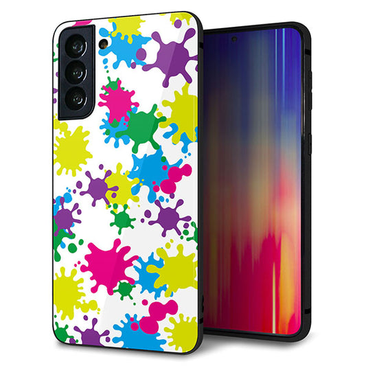 au ギャラクシーS21+ 5G SCG10 強化ガラス&TPUスマホケース ガラプリ【MA878 ペイントホワイト】