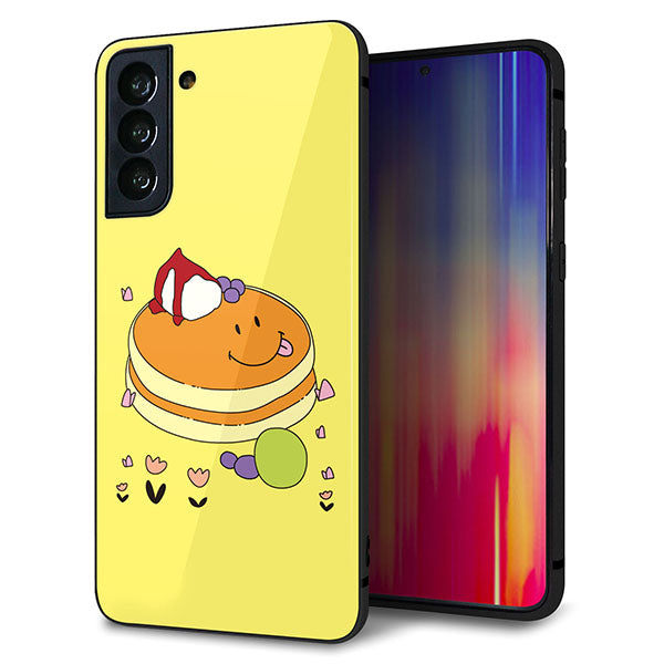 au ギャラクシーS21+ 5G SCG10 強化ガラス&TPUスマホケース ガラプリ【MA901 パンケーキ】