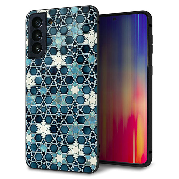 au ギャラクシーS21+ 5G SCG10 強化ガラス&TPUスマホケース ガラプリ【MA955 パターン柄 C】