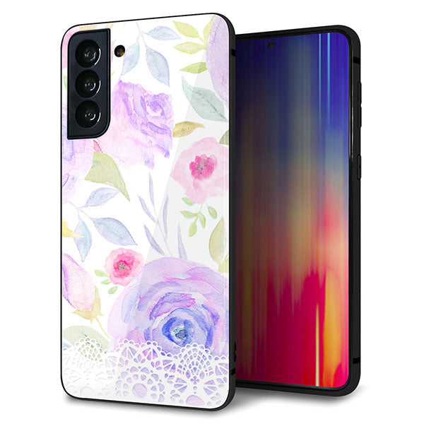 au ギャラクシーS21+ 5G SCG10 強化ガラス&TPUスマホケース ガラプリ【SC946 ドゥ・パフューム4】