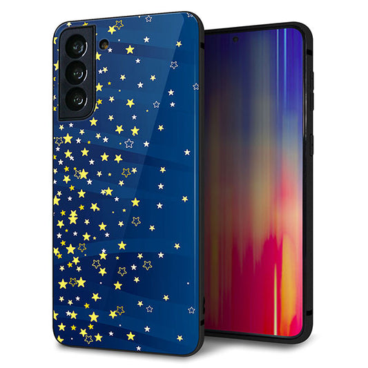 au ギャラクシーS21+ 5G SCG10 強化ガラス&TPUスマホケース ガラプリ【VA842 満天の星空】