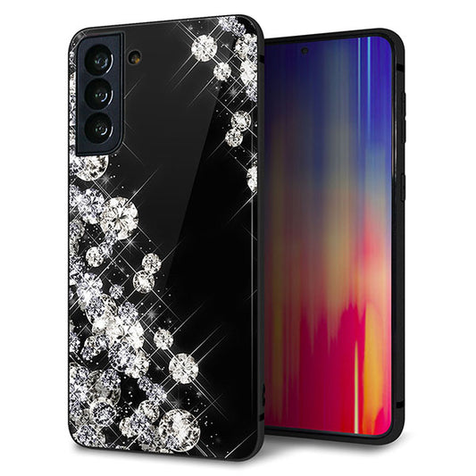 au ギャラクシーS21+ 5G SCG10 強化ガラス&TPUスマホケース ガラプリ【VA871 ダイヤモンドフレーム】