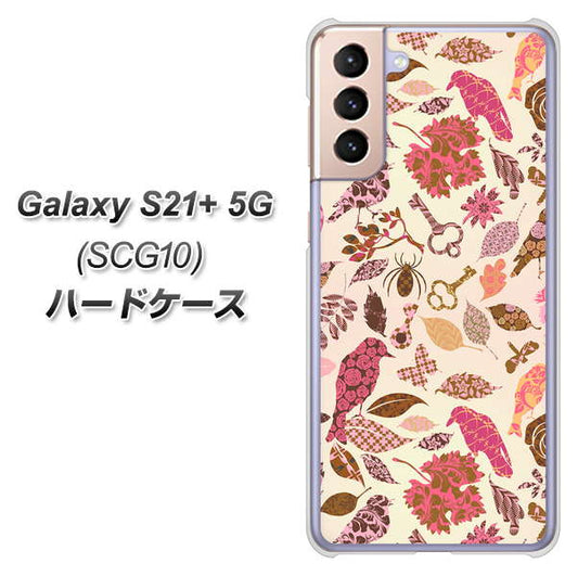 au ギャラクシーS21+ 5G SCG10 高画質仕上げ 背面印刷 ハードケース【640 おしゃれな小鳥】