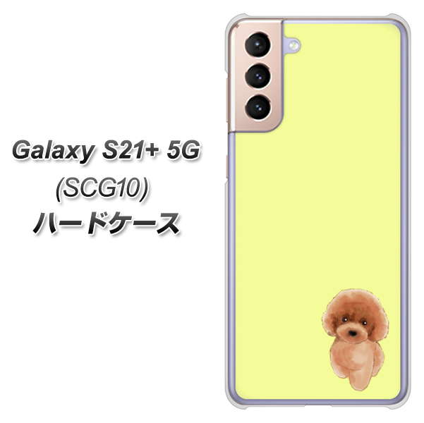 au ギャラクシーS21+ 5G SCG10 高画質仕上げ 背面印刷 ハードケース【YJ051 トイプードルレッド(イエロー)】