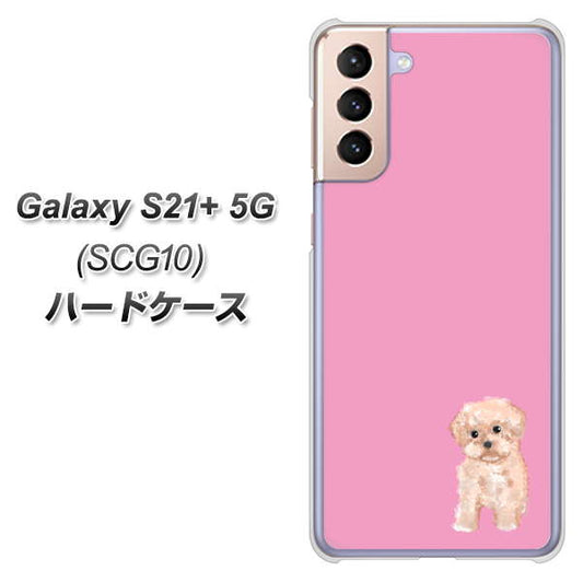 au ギャラクシーS21+ 5G SCG10 高画質仕上げ 背面印刷 ハードケース【YJ061 トイプードルアプリコット(ピンク)】