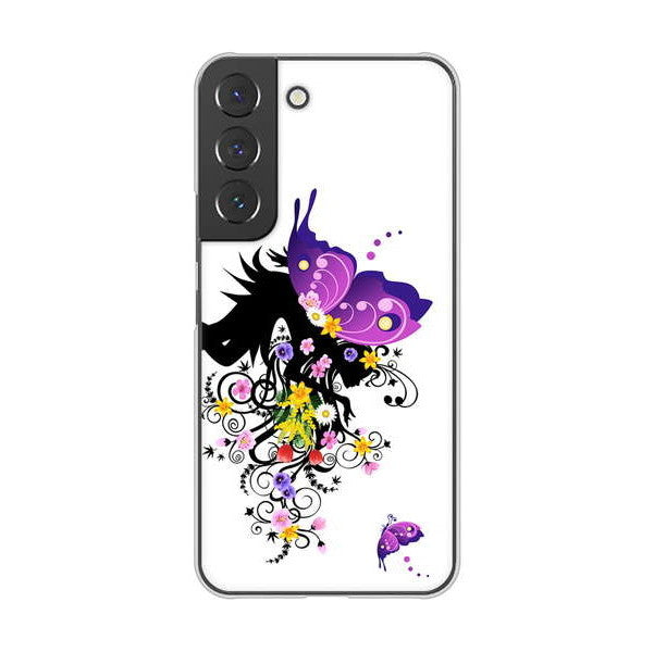 Galaxy S22 SCG13 au 高画質仕上げ 背面印刷 ハードケース バタフライ