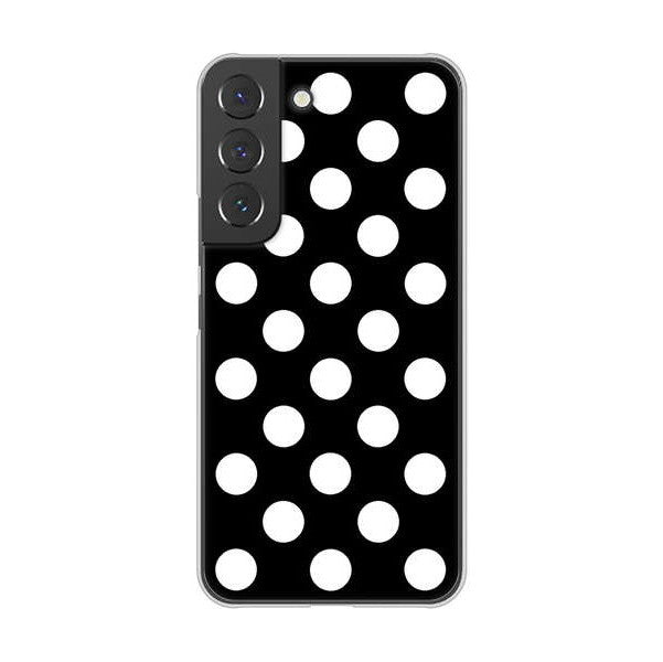 Galaxy S22 SCG13 au 高画質仕上げ 背面印刷 ハードケース シンプル柄(水玉)