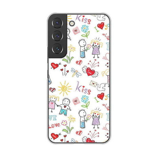 Galaxy S22 SCG13 au 高画質仕上げ 背面印刷 ハードケース カップル&ファミリー