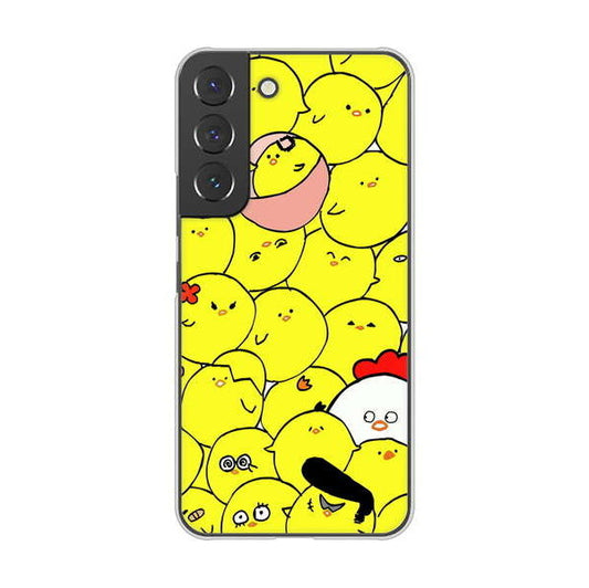 Galaxy S22 SCG13 au 高画質仕上げ 背面印刷 ハードケース 【1031 ピヨピヨ】